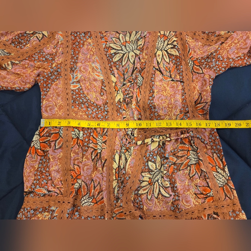 Free People Charlotte Rose Combo Grassland Kimono, Size XS. - Picture 12 of 16